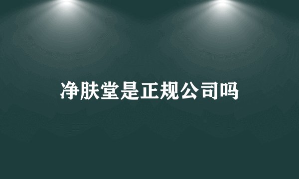净肤堂是正规公司吗