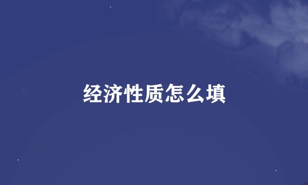 经济性质怎么填