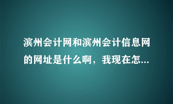 滨州会计网和滨州会计信息网的网址是什么啊，我现在怎么登陆不上了啊？