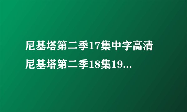 尼基塔第二季17集中字高清 尼基塔第二季18集19集20集21集22集23集百度影音 尼基塔第二季全集下载