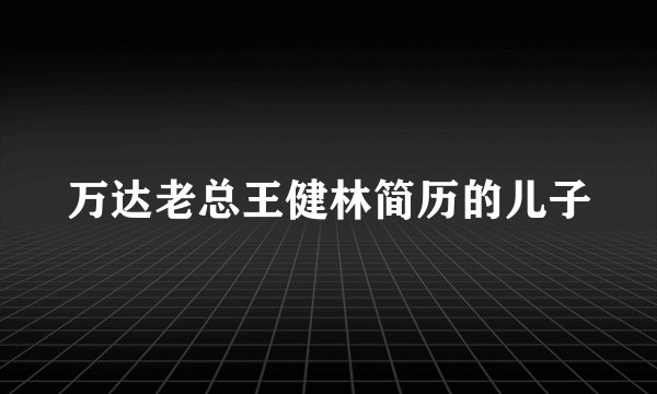 万达老总王健林简历的儿子
