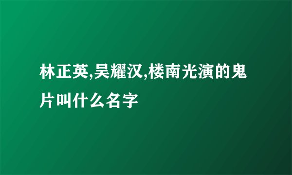 林正英,吴耀汉,楼南光演的鬼片叫什么名字