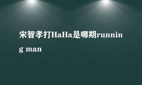 宋智孝打HaHa是哪期running man
