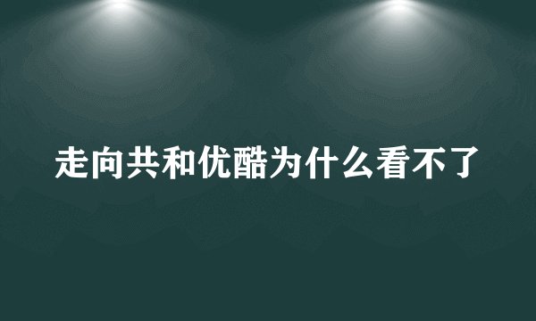 走向共和优酷为什么看不了