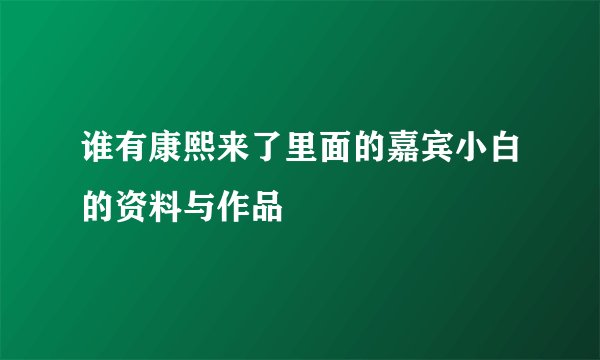 谁有康熙来了里面的嘉宾小白的资料与作品