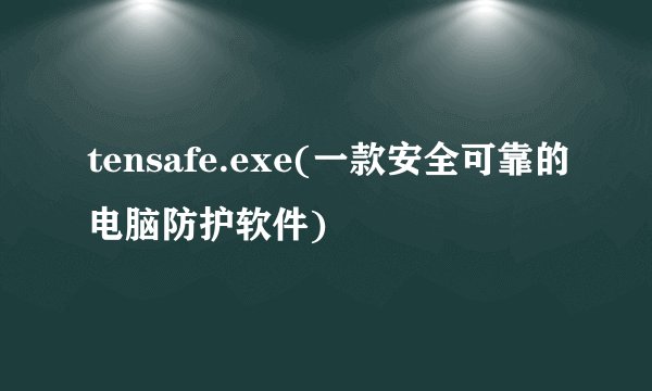 tensafe.exe(一款安全可靠的电脑防护软件)