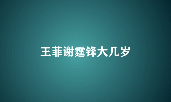 王菲谢霆锋大几岁