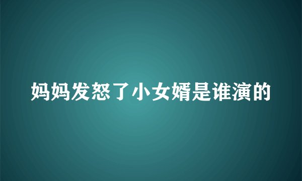 妈妈发怒了小女婿是谁演的