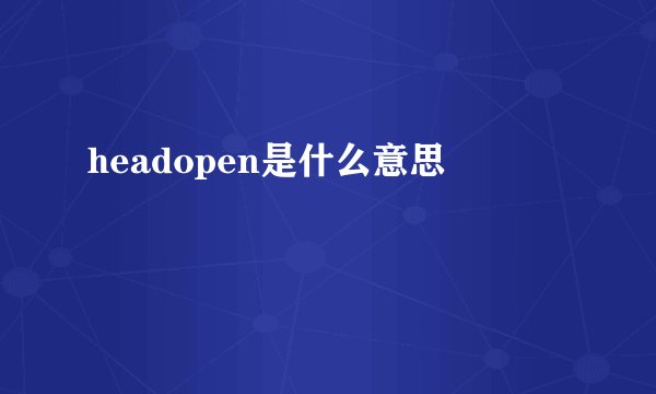 headopen是什么意思