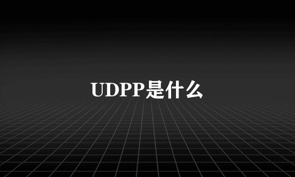 UDPP是什么