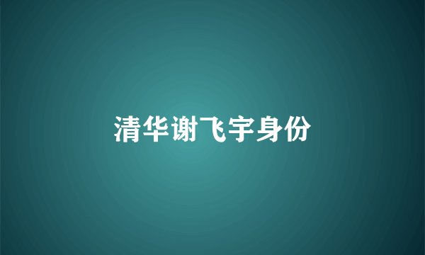 清华谢飞宇身份