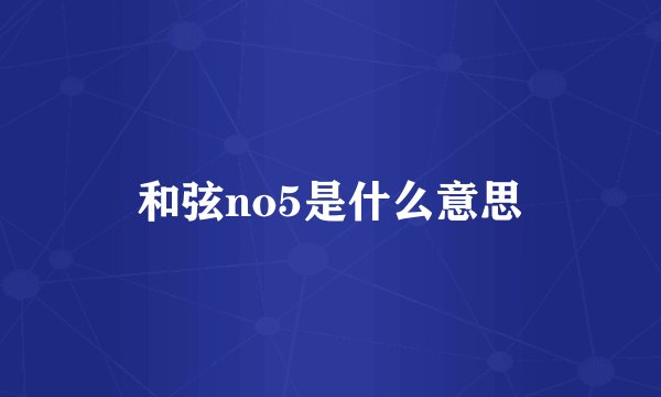 和弦no5是什么意思
