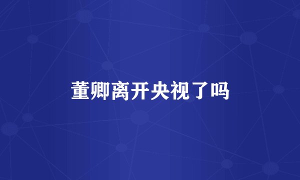 董卿离开央视了吗