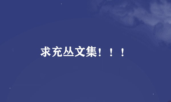 求充丛文集！！！