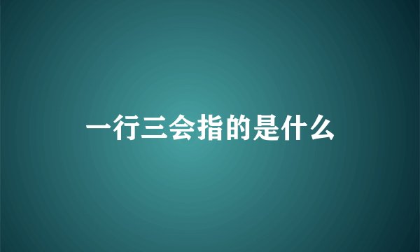 一行三会指的是什么