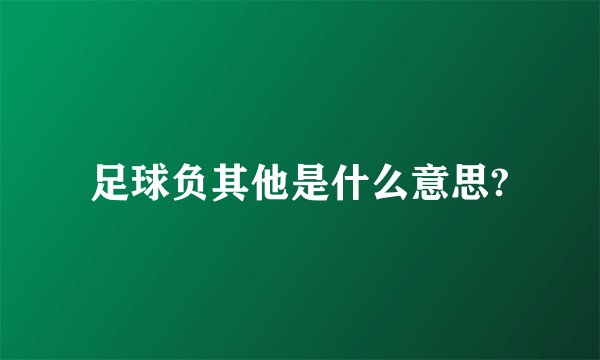 足球负其他是什么意思?