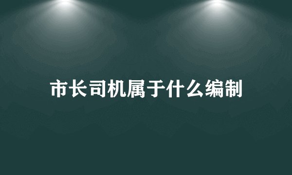 市长司机属于什么编制