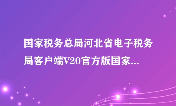 国家税务总局河北省电子税务局客户端V20官方版国家税务总局河北省电子税务局客户端V20官方版功能简介