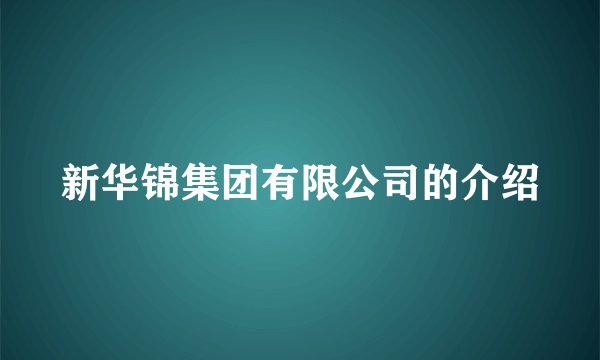 新华锦集团有限公司的介绍