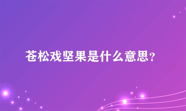 苍松戏坚果是什么意思？