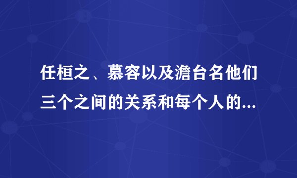 任桓之、慕容以及澹台名他们三个之间的关系和每个人的信息。要真实的。历史中有没有他们