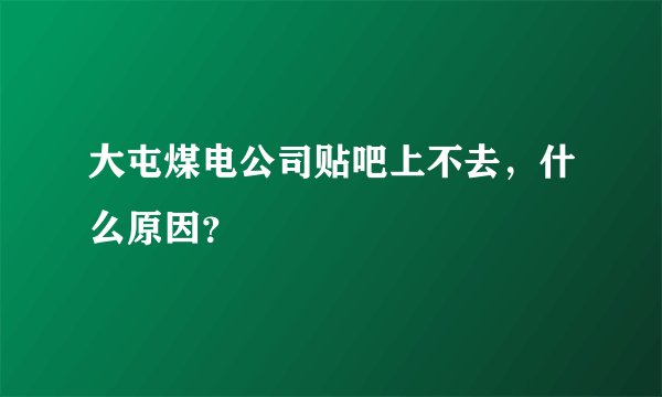 大屯煤电公司贴吧上不去，什么原因？
