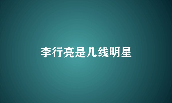 李行亮是几线明星