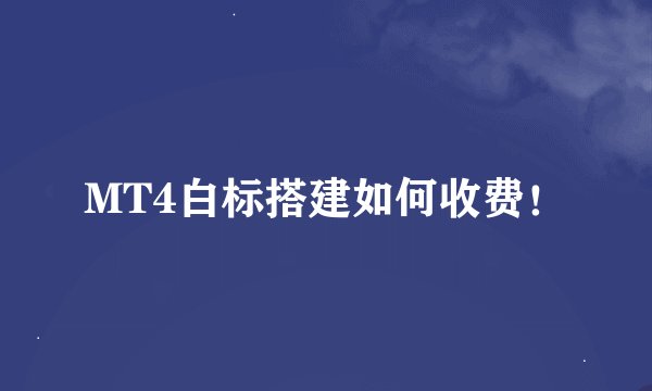MT4白标搭建如何收费！