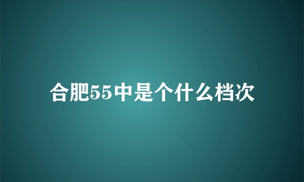 合肥55中是个什么档次