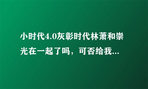 小时代4.0灰彰时代林萧和崇光在一起了吗，可否给我简单介绍一下这篇文