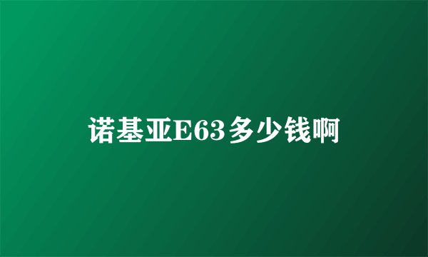 诺基亚E63多少钱啊