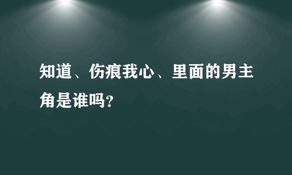 知道、伤痕我心、里面的男主角是谁吗？