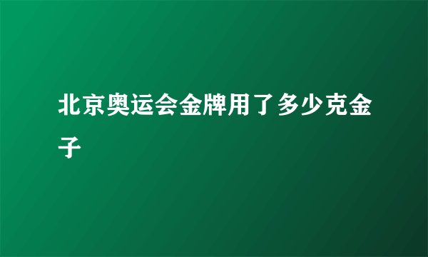 北京奥运会金牌用了多少克金子