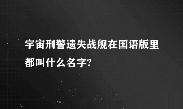 宇宙刑警遗失战舰在国语版里都叫什么名字?