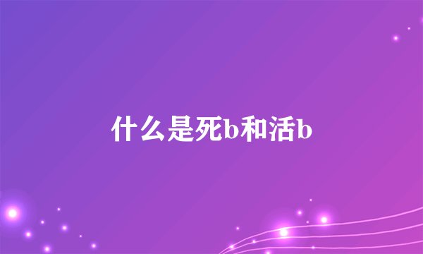 什么是死b和活b