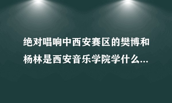 绝对唱响中西安赛区的樊博和杨林是西安音乐学院学什么专业的?