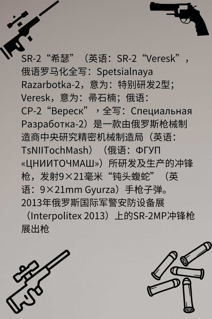 SR-2希瑟冲锋枪（俄）