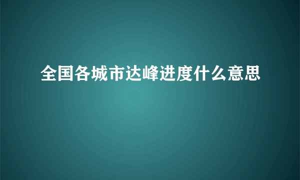全国各城市达峰进度什么意思