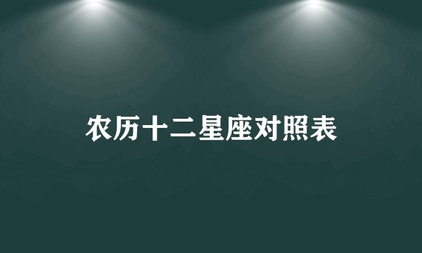 农历十二星座对照表