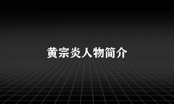 黄宗炎人物简介