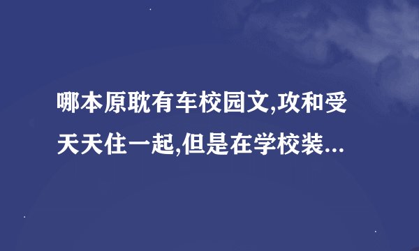 哪本原耽有车校园文,攻和受天天住一起,但是在学校装作不认识