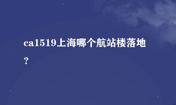 ca1519上海哪个航站楼落地？