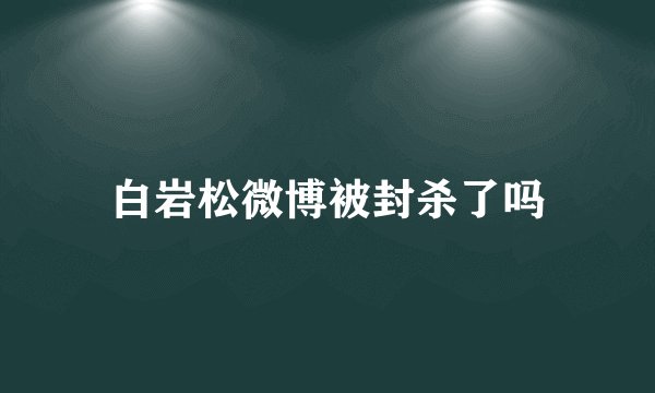 白岩松微博被封杀了吗