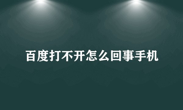 百度打不开怎么回事手机