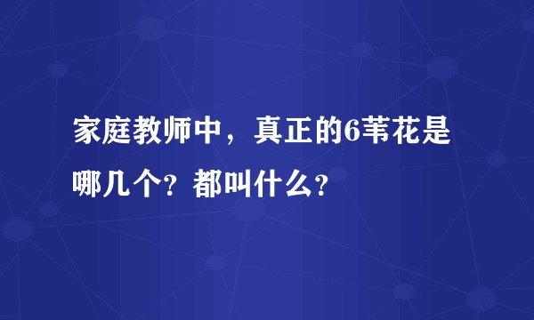 家庭教师中，真正的6苇花是哪几个？都叫什么？