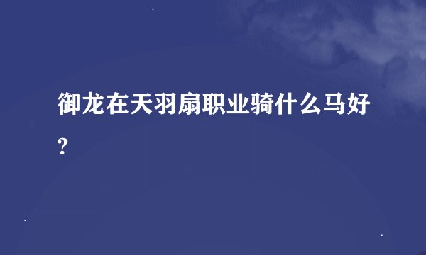 御龙在天羽扇职业骑什么马好?