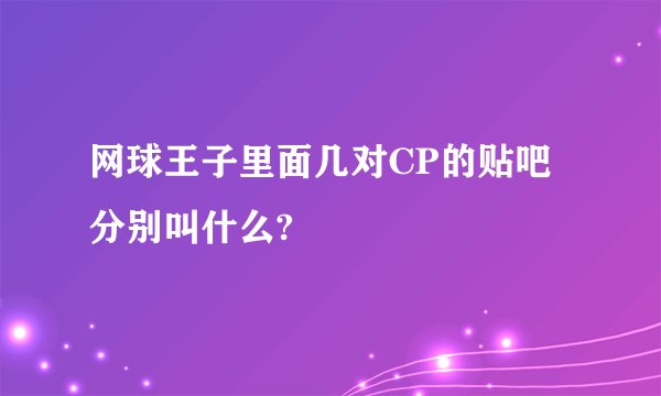 网球王子里面几对CP的贴吧分别叫什么?