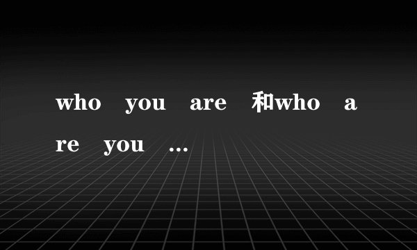 who you are 和who are you 有什么区别
