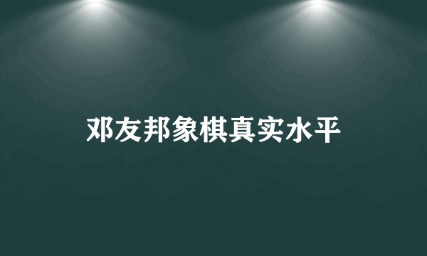 邓友邦象棋真实水平