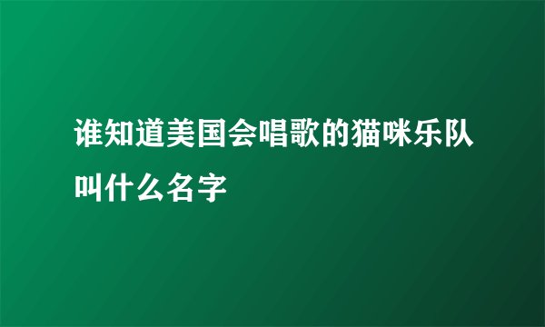 谁知道美国会唱歌的猫咪乐队叫什么名字
